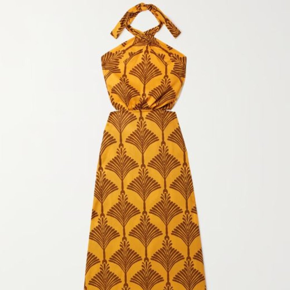 JOHANNA ORTIZ - Lake Nakuru cutout printed cotton halterneck maxi dress